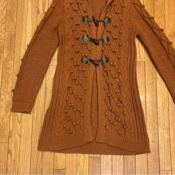 Hooded Knit Neutral Cardigan - Picture 2 of 11